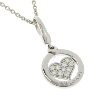 Bvlgari Tondo Heart K18 White Gold x Diamond Women's Necklace