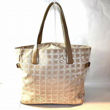 CHANEL New Travel Line 15825 Tote PM Beige Bag with Side Belt Ladies