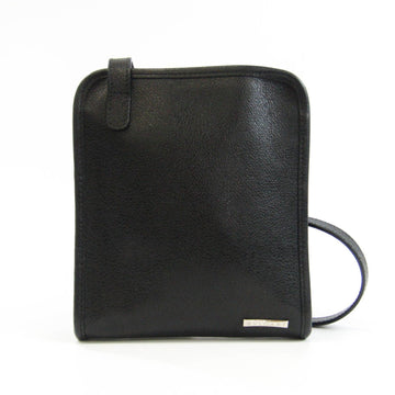 Bvlgari Unisex Leather Shoulder Bag Black