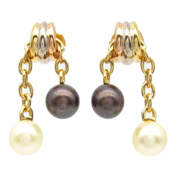 CARTIER Trinity Pearl Pierced Earrings Pierced earrings White K18 [Yellow Gold] 750 Three Gold White