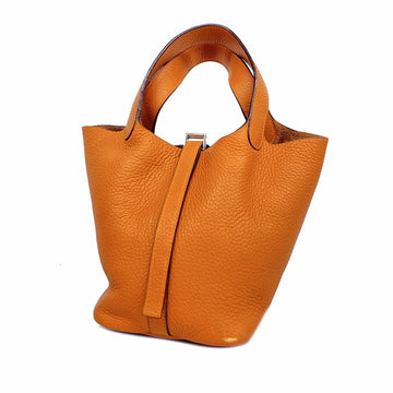 HERMES Handbag Picotan PM N Engraved Togo Orange Ladies