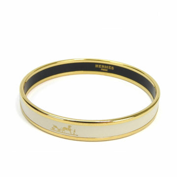 HERMES enamel bangle bracelet accessory cloisonne gold off-white GP plated ladies accessories