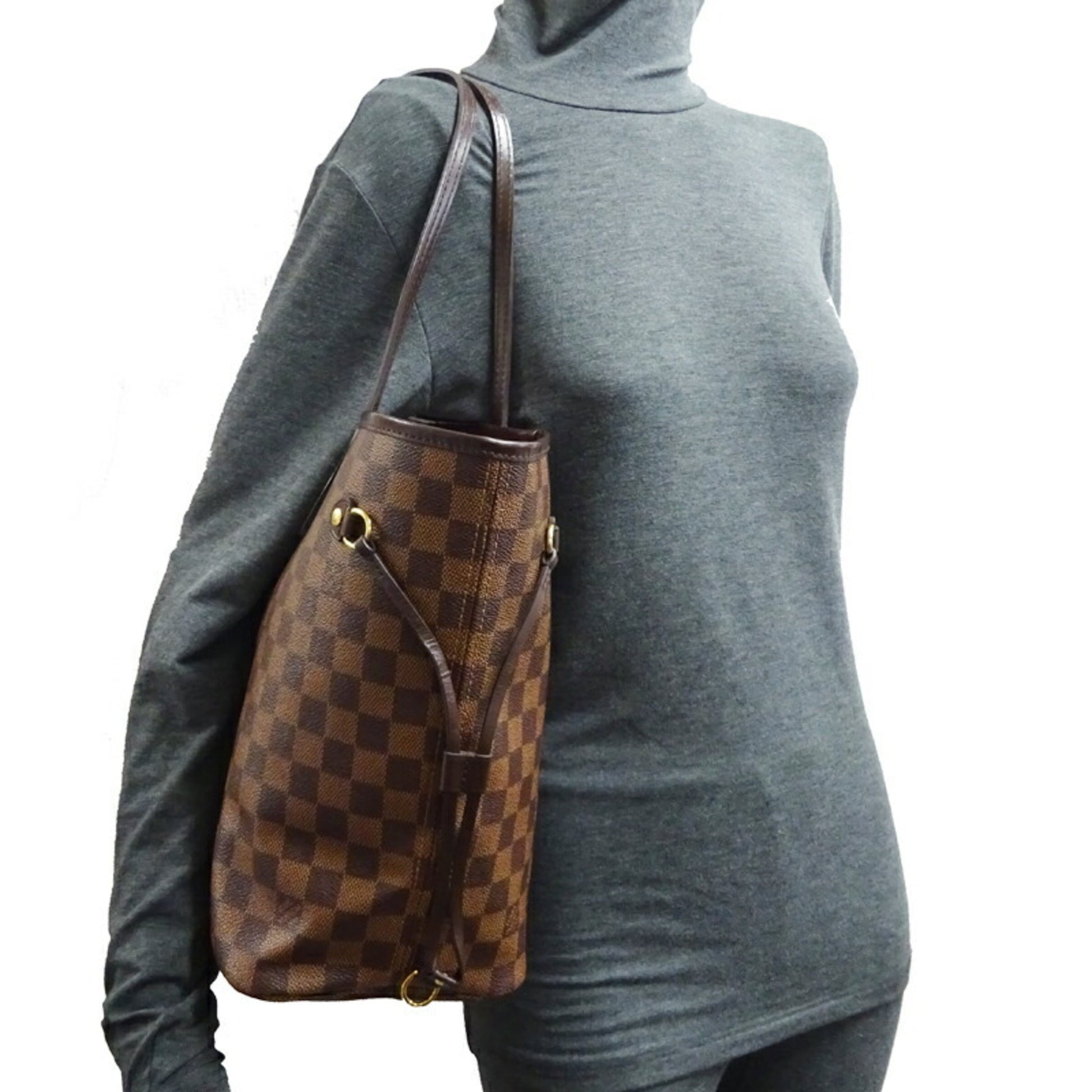 Louis Vuitton Tote Bag Neverfull MM Damier Ebene N41358 Threes Ladies
