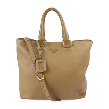 Prada tote bag BN2865 leather NATURALE brown system gold metal fittings 2WAY shoulder handbag