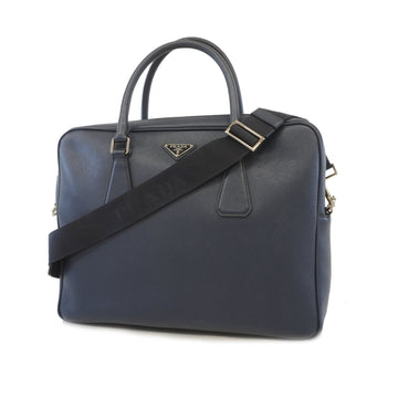 Prada Saffiano Men's Leather Briefcase,Handbag,Shoulder Bag Navy