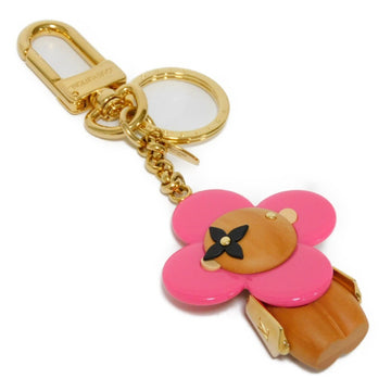 LOUIS VUITTON Keychain Portocle Vivienne LV Logo Pink Keyring Bag Charm Monogram Flower M67298 Men Women