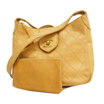 CHANEL Shoulder Bag Bicolore Lambskin Beige Women's