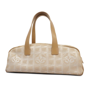 CHANELAuth  New Travel Line Handbag Women's Nylon Canvas Handbag Beige