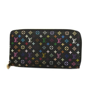 LOUIS VUITTONAuth  Monogram Multicolore Zippy Wallet M60275 Noir,Violet