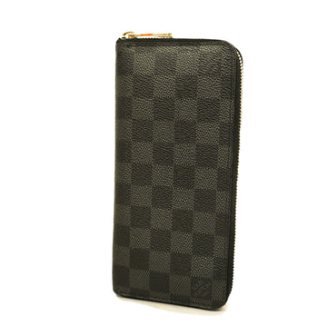 LOUIS VUITTONAuth  Damier Graphite Zippy Vertical N63095 Men's Long Wallet