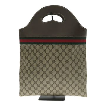 GUCCI Handbag Sherry Line Total Pattern Leather PVC Logo Beige Women's Men's Unisex