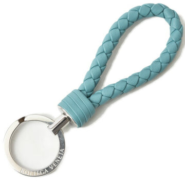 BOTTEGA VENETA Key Ring / Holder  Nappa Aqua Blue Matte Silver 608783