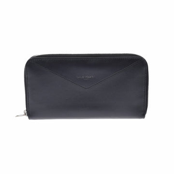 BALENCIAGA round black 504547 unisex leather long wallet