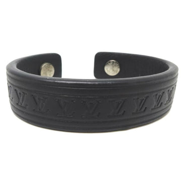 Louis Vuitton Open Cuff Bracelet Men's M6202 Leather Noir (Black)