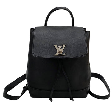 LOUIS VUITTON Lock Me Backpack Leather Genuine Mini Rucksack Day Bag Black Noir