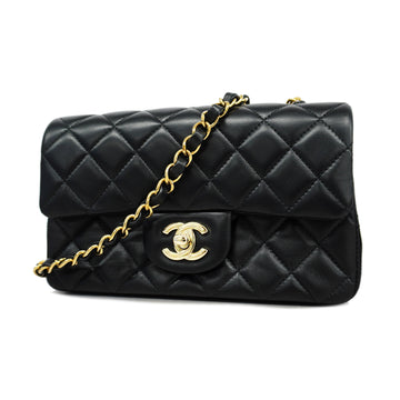 Chanel Matelasse Single Chain Women's Leather Shoulder Bag Black