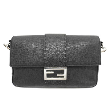 FENDI Selleria Baguette Bag Shoulder Black Women's Men's