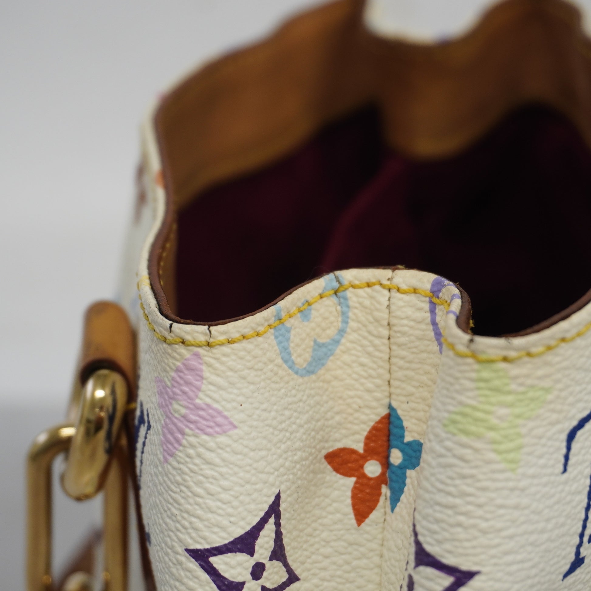 Auth Louis Vuitton Audra Monogram Multicolor Blanc M40047