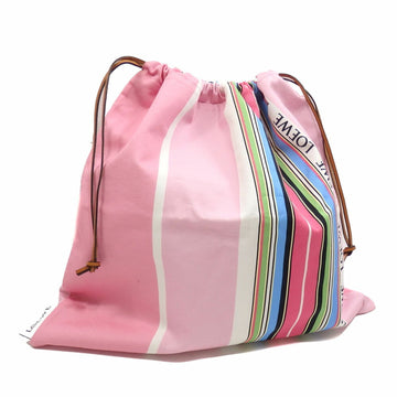 LOEWE Pouch Drawstring Ladies Pink Multicolor Canvas Leather