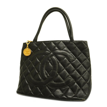 CHANELAuth  Reprint Tote Women's Caviar Leather Tote Bag Black