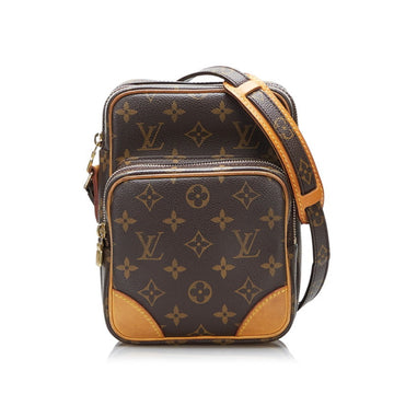 LOUIS VUITTON Monogram Amazon Shoulder Bag M45236 Brown PVC Leather Women's