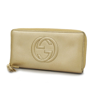 Gucci Long Wallet Soho 308004 Leather Gold Gold Metal