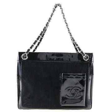 CHANEL Shoulder Bag Harako x Enamel Black Open Ladies