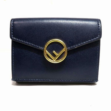 FENDI F's Navy 8M0395 Wallet Trifold Men's Women's