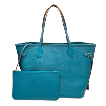 LOUIS VUITTON Neverfull MM M40930 DK4117 Tote Bag Shoulder Epi Leather Cyan Blue Ladies