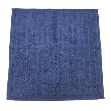 HERMES Carre Towel Steers 32 Handkerchief 100% Cotton Marine Navy Blue H Men's Women's Unisex