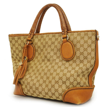 GUCCI tote bag GG canvas 257023 brown beige gold hardware ladies