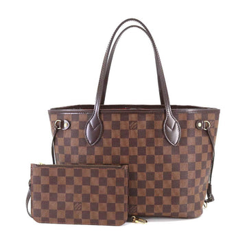 LOUIS VUITTON Damier Neverfull PM Tote Bag Brown N41359 Gold Hardware Monogram