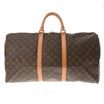 Louis Vuitton Monogram Keepall 55 Brown M41424 Unisex Canvas Boston Bag