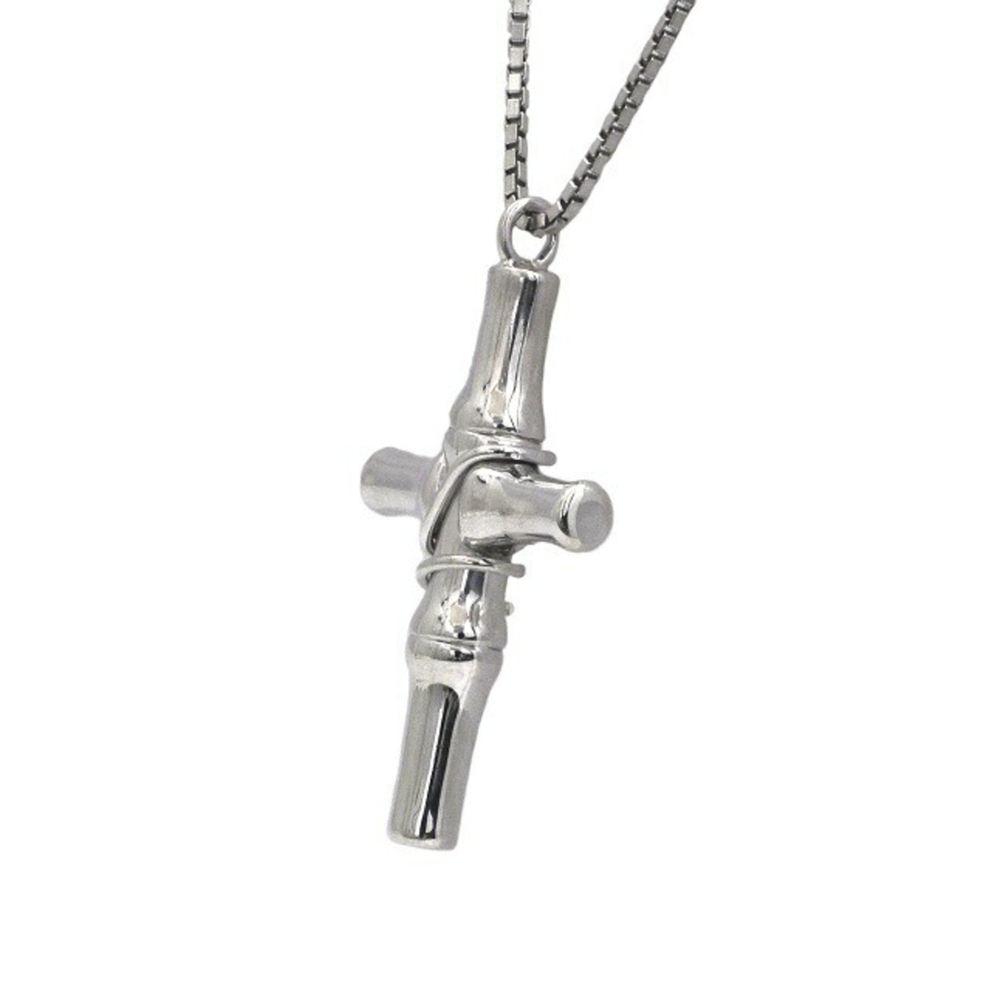 Gucci Cross Necklace Silver Bamboo Ag 925 GUCCI Long Unisex