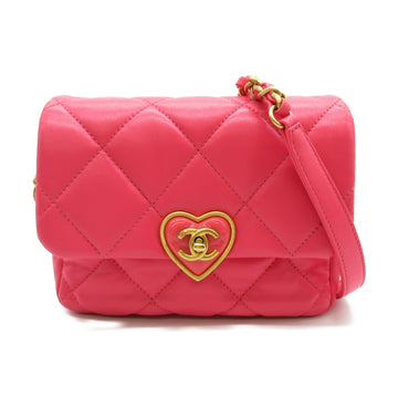 CHANEL mini flap shoulder bag Pink Lambskin [sheep leather] plexi AS3979 B10682 NN272