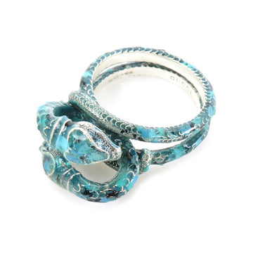 GUCCI Ring Snake Silver 925 Turquoise Blue Unisex No. 15