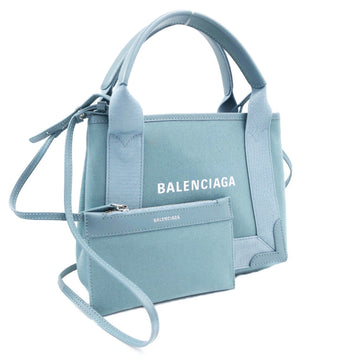 Balenciaga shoulder bag navy cabas XS handbag 390346 canvas leather blue ladies BALENCIAGA