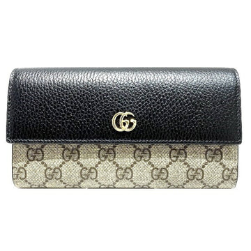 GUCCI GG Supreme Continental 456116 Bifold Wallet Long Women's