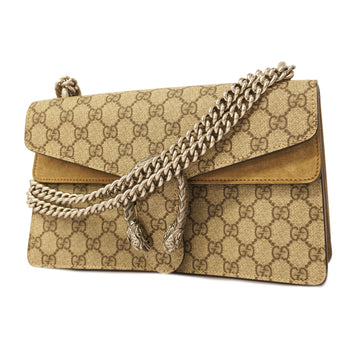 Gucci Dionysus 421970 Women's GG Supreme Shoulder Bag Beige