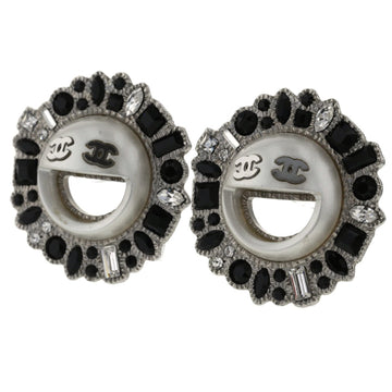 Chanel Earrings Coco Mark Smile Motif B16K Engraved Catch Outside Collection GP Rhinestone Women's CHANEL