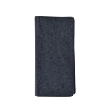 Louis Vuitton Taiga Portofeuil Plaza Blue Marine M30520 Unisex Leather Bi-Fold Wallet