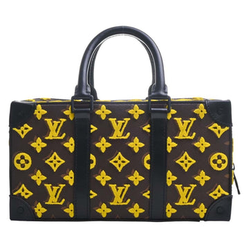 LOUIS VUITTON Monogram Taffetage Speedy Soft Trunk Handbag M45025 Brown/Yellow Women's