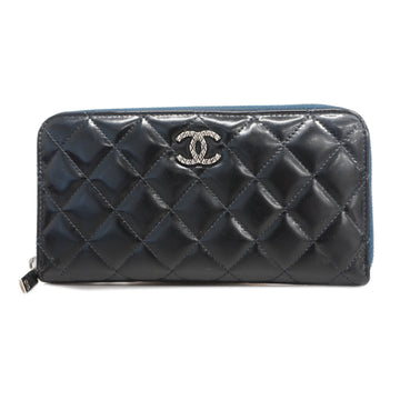 Chanel Matelasse Long Wallet Enamel Women's Long Wallet (bi-fold) Black