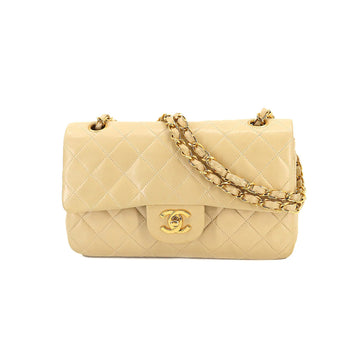 CHANEL Matelasse 23 Chain Shoulder Bag Leather Beige A01113 Vintage Coco Mark Gold Hardware