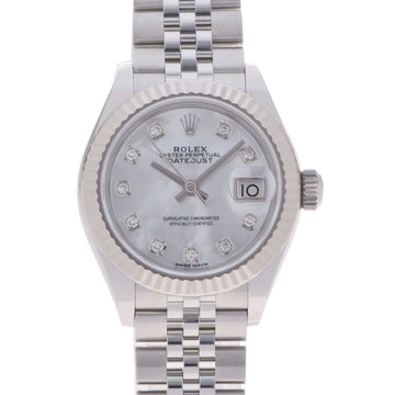 ROLEX Datejust 28 10P Diamond 279174NG Ladies SS/WG Watch Automatic Winding White Shell Dial