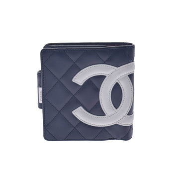 Chanel Cambon Line Black / White Ladies Calf Bi-Fold Wallet