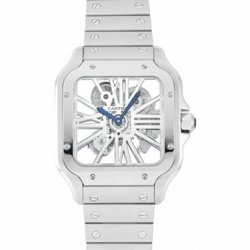 Cartier Santos WHSA0015 silver dial watch men's