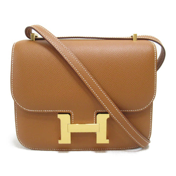 HERMES Constance Mini Shoulder Bag Brown Gold Epsom leather