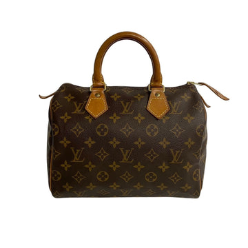 LOUIS VUITTON Speedy 25 Monogram Leather Genuine Handbag Mini Boston Bag Brown 27448