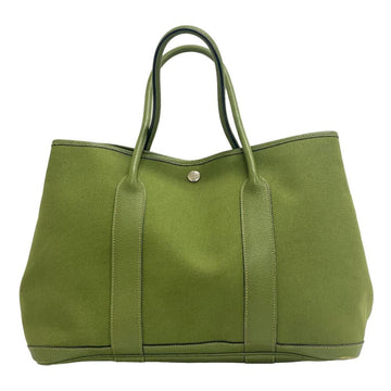 HERMES Garden Party PM Buffle Anise Green Tote Bag Ladies